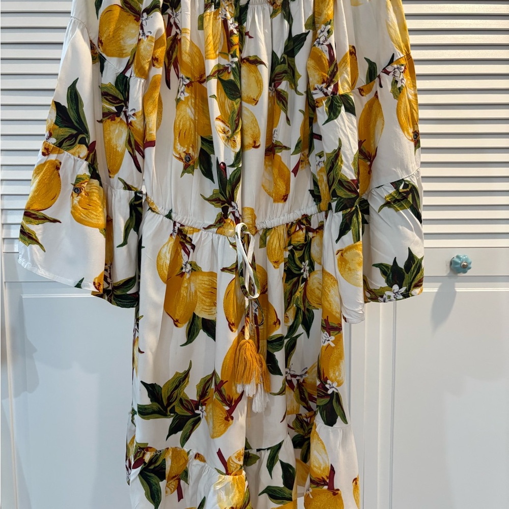 Blue Island White and Yellow Floral Mini Dress